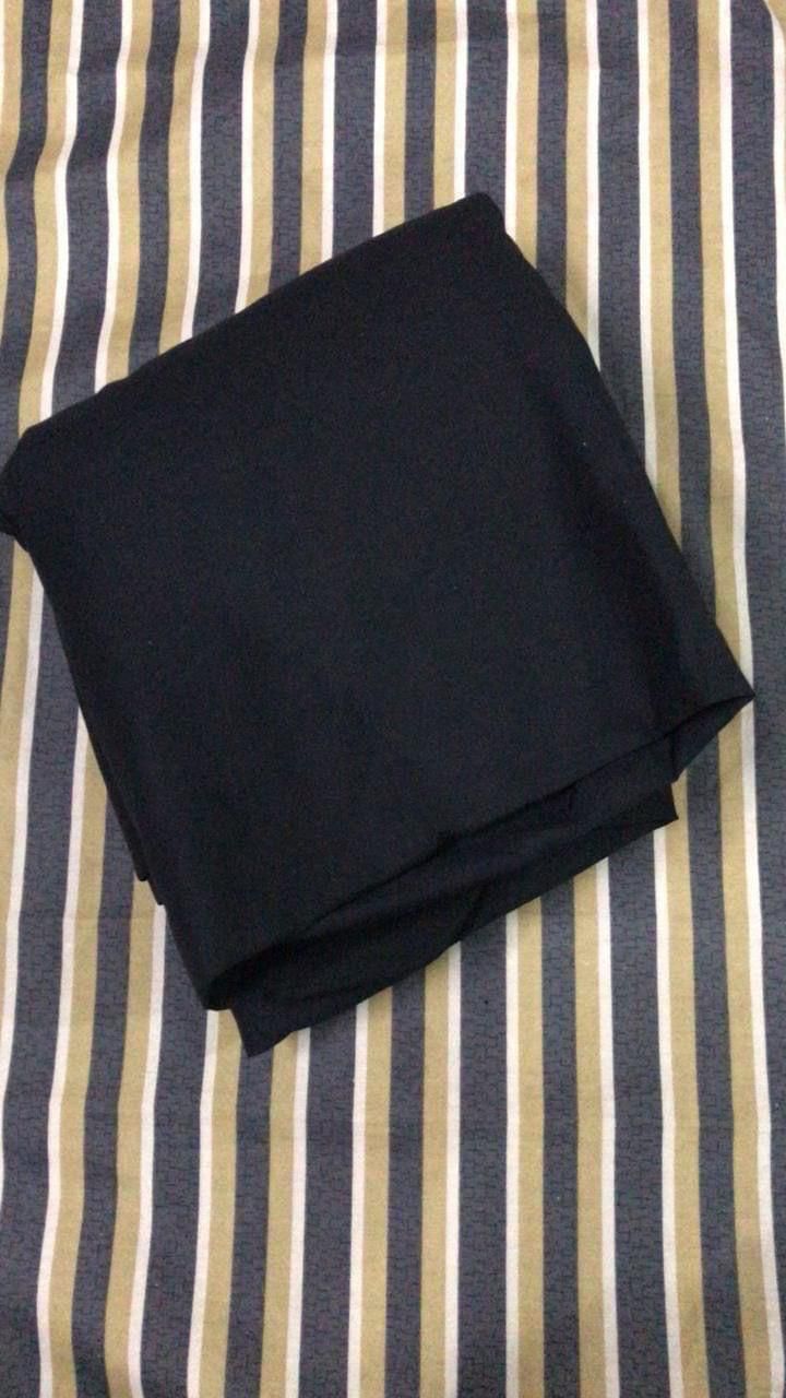 2 In 1 Plain Namaz Chaddar With Sleeves And Niqab Black (Stitched)