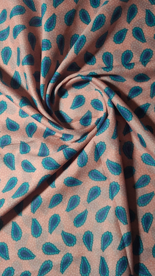 2 In 1  Printed Namaz Chaddar + Abaya 92 With Sleeves And Niqab (Stitched)