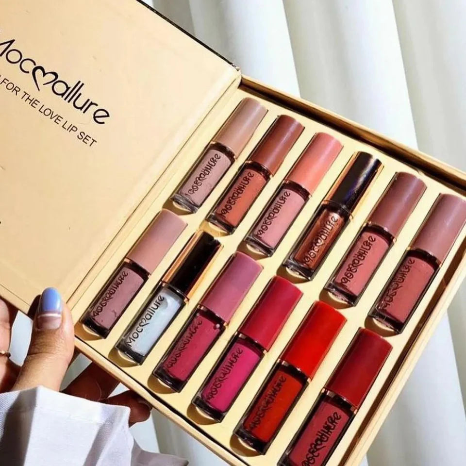 12-Piece Matte Liquid Lipstick & High Shine Lip Gloss Set